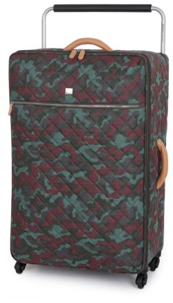 IT Luggage - X-Large Quilted Camo 4 Wheel Suitcase - Ivy